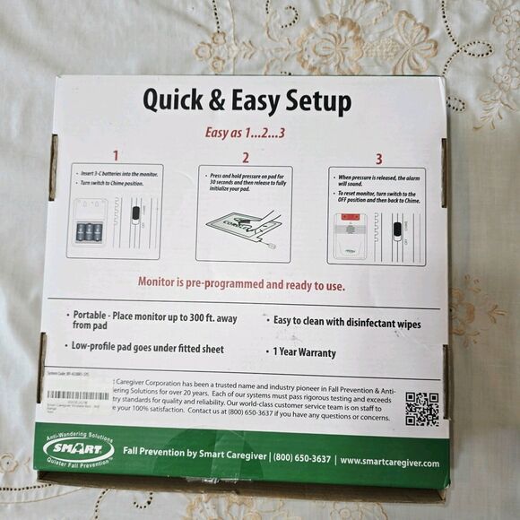 Smart Caregiver Wireless & Cordless Weight Sensing Bed Pad - 10" x 30" MSRP $124 - Picture 8 of 10